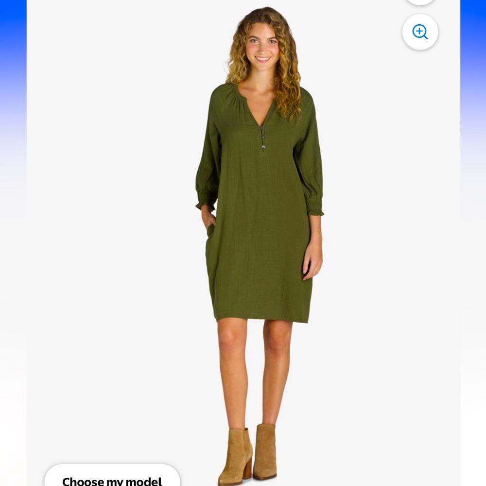 NWT Time and Tru Women's Mini Double Cloth Dress in color Sea Turtle
